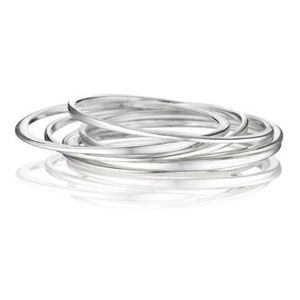 La Lune Set of 6 Silver Bangle Set